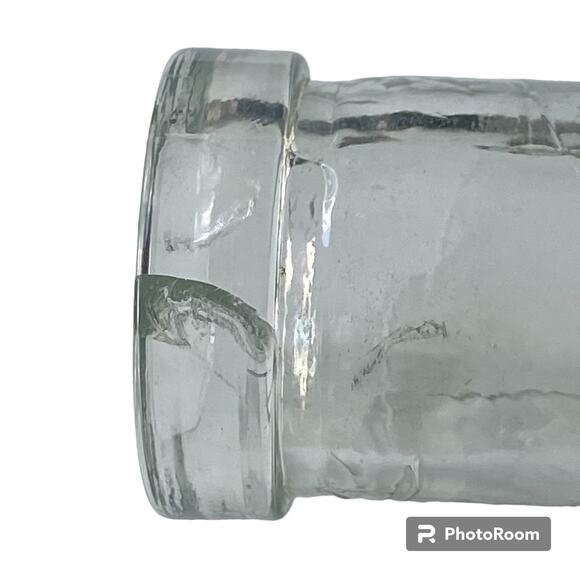 Pressed Glass Pastry Rolling Pin Removable Cork Clear Bubbles 30s or 40s - Picture 4 of 10